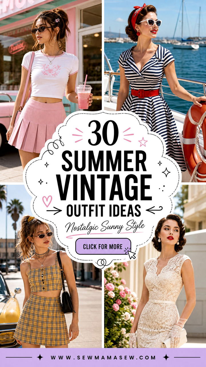 30 Summer Vintage Outfit Ideas for Nostalgic Sunny Style - 30 Summer Vintage Outfit Ideas for Nostalgic Sunny Style