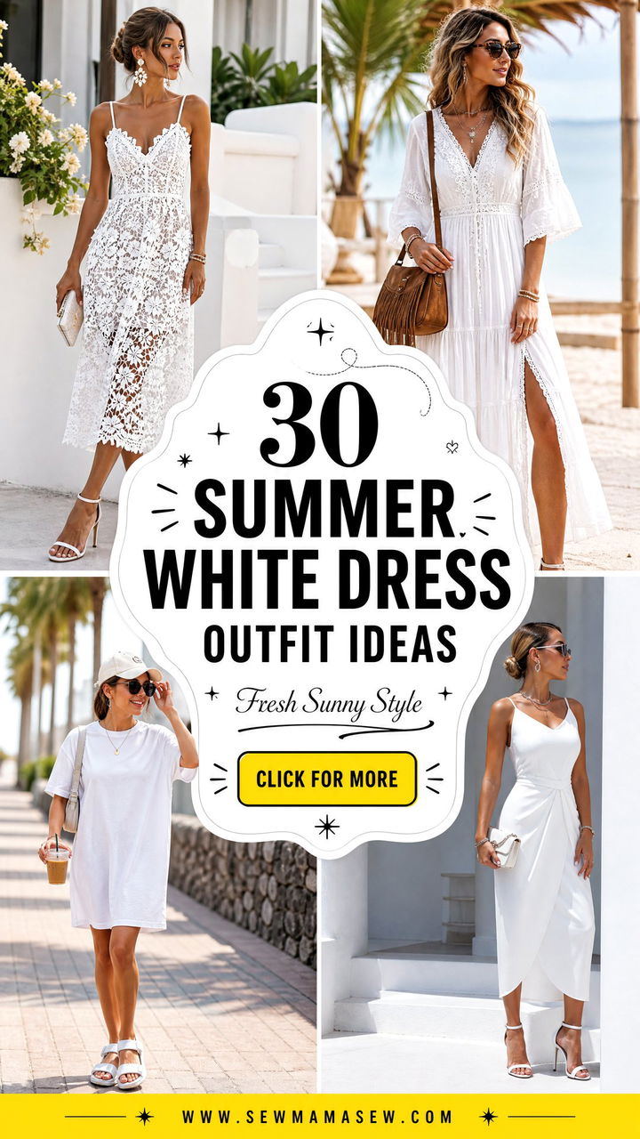 30 Summer White Dress Outfit Ideas for Fresh Sunny Style - 30 Summer White Dress Outfit Ideas for Fresh Sunny Style