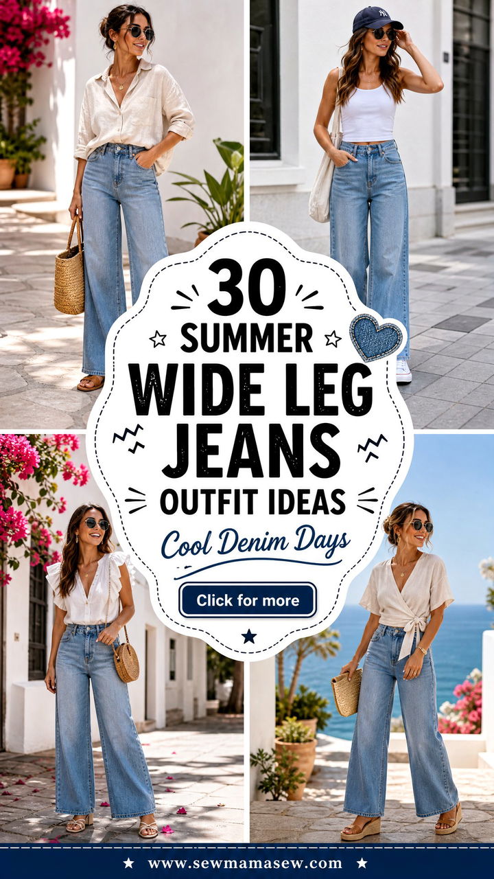 30 Summer Wide Leg Jeans Outfit Ideas for Cool Denim - 30 Summer Wide Leg Jeans Outfit Ideas for Cool Denim