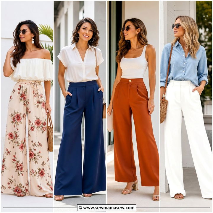 30 Summer Wide Leg Pants Outfit Ideas for Breezy Chic Looks