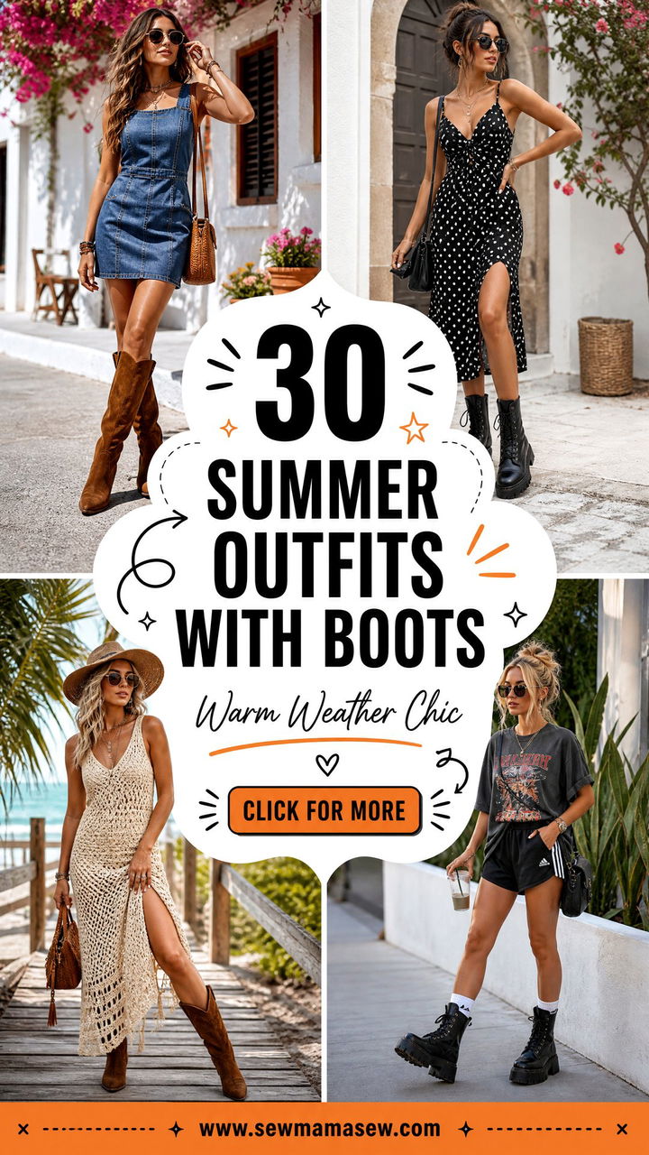 30 Summer outfits with boots for Chic Warm-Weather Style - 30 Summer outfits with boots for Chic Warm-Weather Style