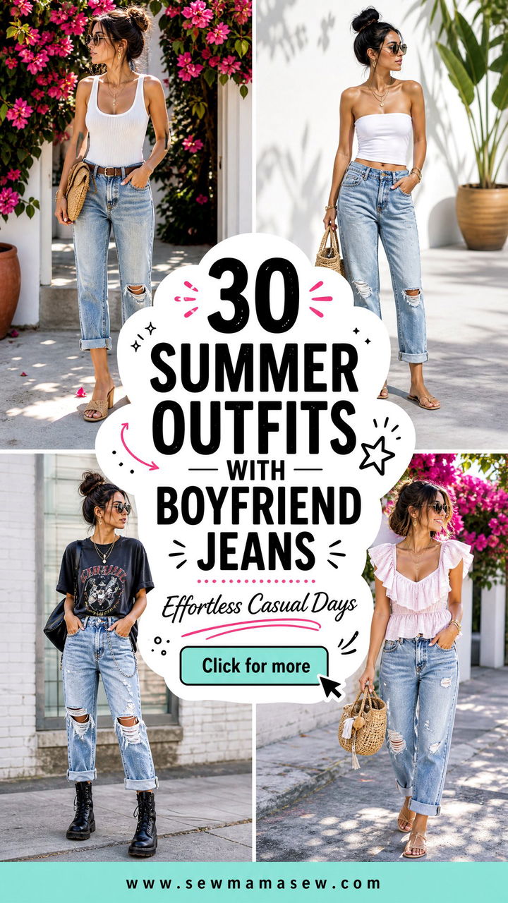 30 Summer outfits with boyfriend jeans for Effortless Days - 30 Summer outfits with boyfriend jeans for Effortless Days