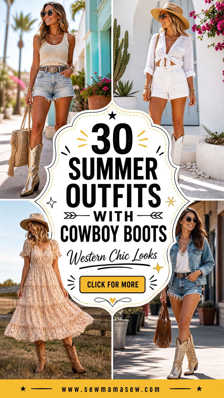 30 Summer outfits with cowboy boots for Western Chic - 30 Summer outfits with cowboy boots for Western Chic
