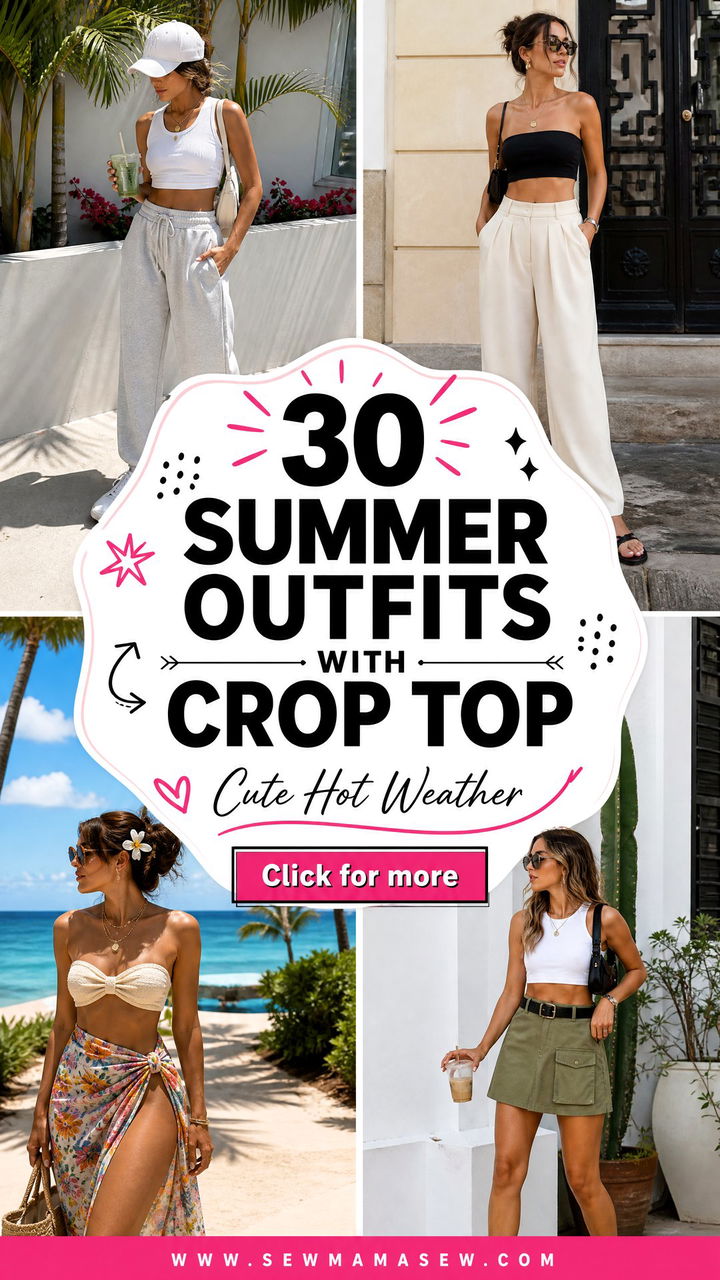 30 Summer outfits with crop top for Cute Hot-Weather Looks - 30 Summer outfits with crop top for Cute Hot-Weather Looks