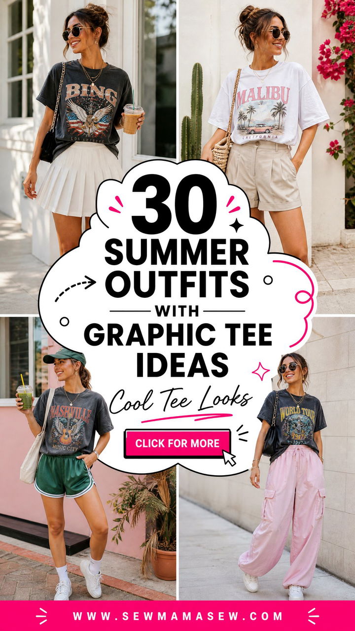 30 Summer outfits with graphic tee Casual Looks to Copy - 30 Summer outfits with graphic tee: Casual Looks to Copy