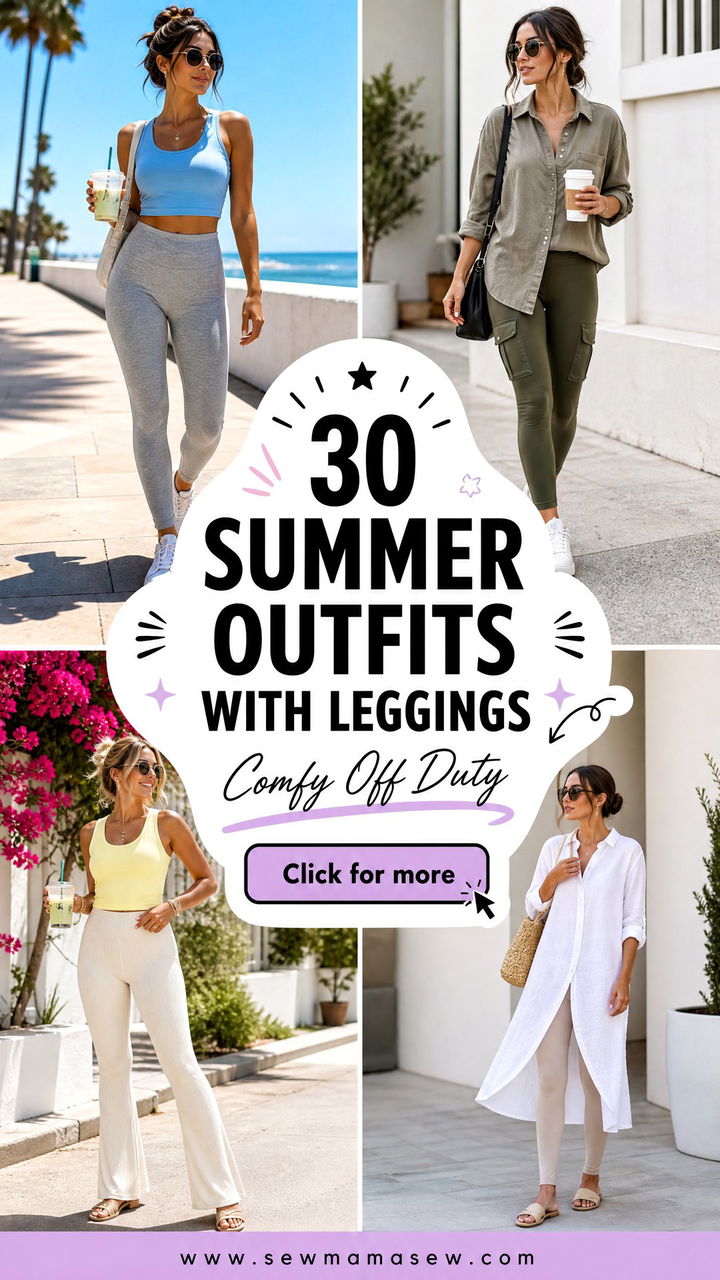 30 Summer outfits with leggings for Comfy Off-Duty Looks - 30 Summer outfits with leggings for Comfy Off-Duty Looks