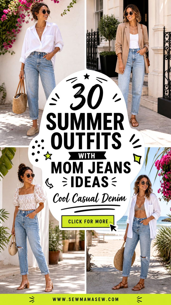 30 Summer outfits with mom jeans Cool Casual Looks - 30 Summer outfits with mom jeans: Cool Casual Looks