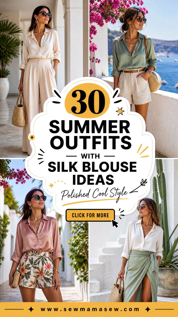 30 Summer outfits with silk blouse Polished Cool Ideas - 30 Summer outfits with silk blouse: Polished Cool Ideas