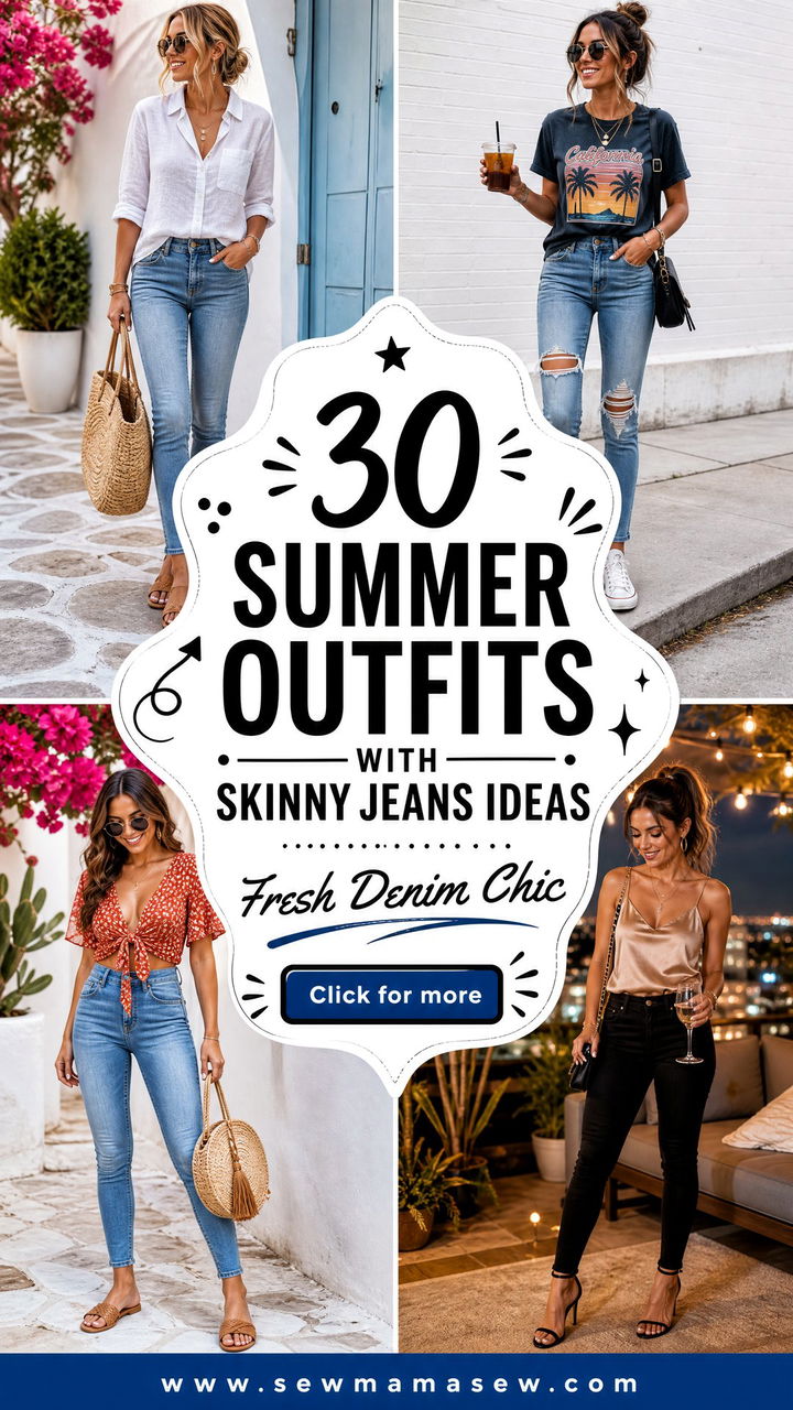 30 Summer outfits with skinny jeans Fresh Chic Ideas - 30 Summer outfits with skinny jeans: Fresh Chic Ideas
