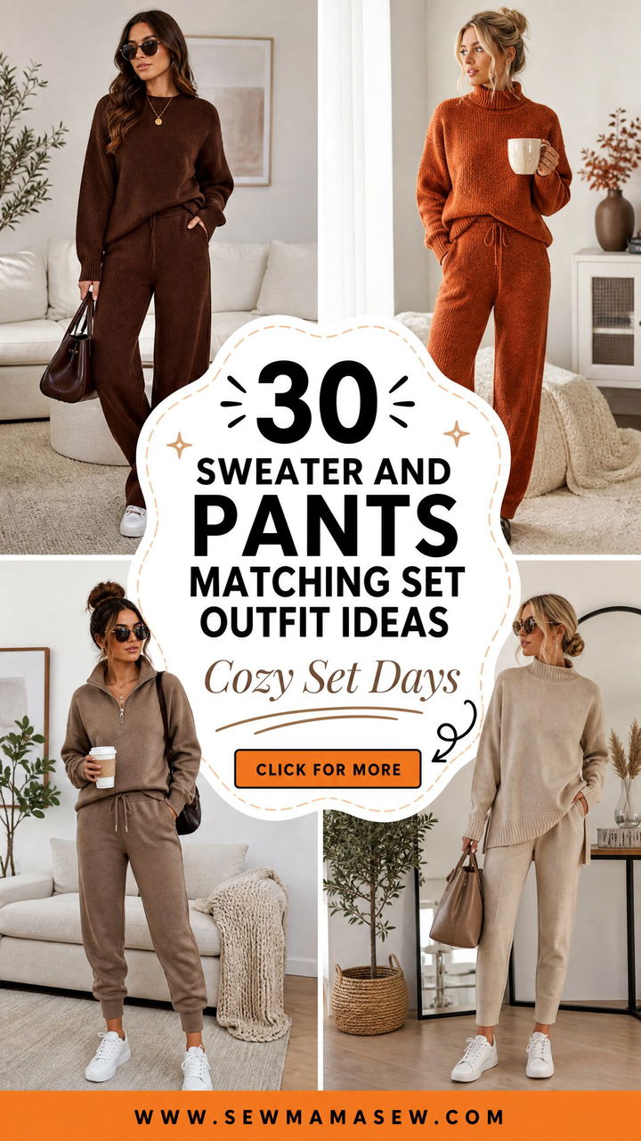 30 Sweater And Pants Matching Set Outfit Ideas For Cozy Days - 30 Sweater And Pants Matching Set Outfit Ideas For Cozy Days