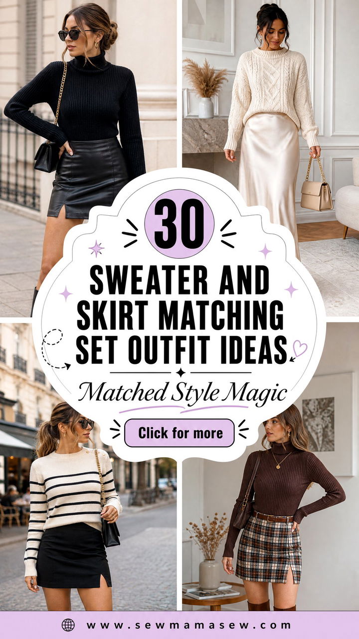30 Sweater And Skirt Matching Set Outfit Ideas To Try Now - 30 Sweater And Skirt Matching Set Outfit Ideas To Try Now