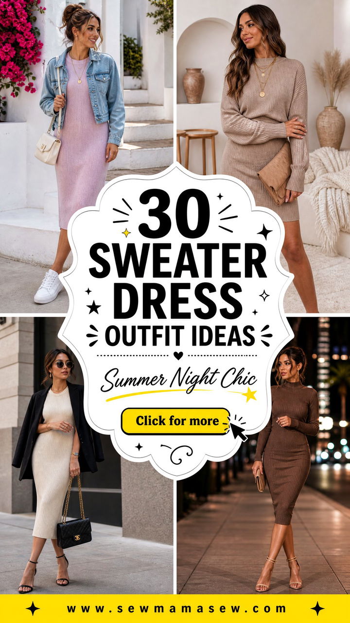 30 Sweater Dress Outfit Ideas For Summer Nights And Trips - 30 Sweater Dress Outfit Ideas For Summer Nights And Trips