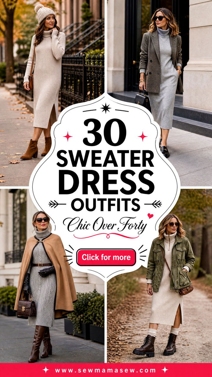 30 Sweater Dress Outfits For Women Over 40 To Look Chic Now - 30 Sweater Dress Outfits For Women Over 40 To Look Chic Now