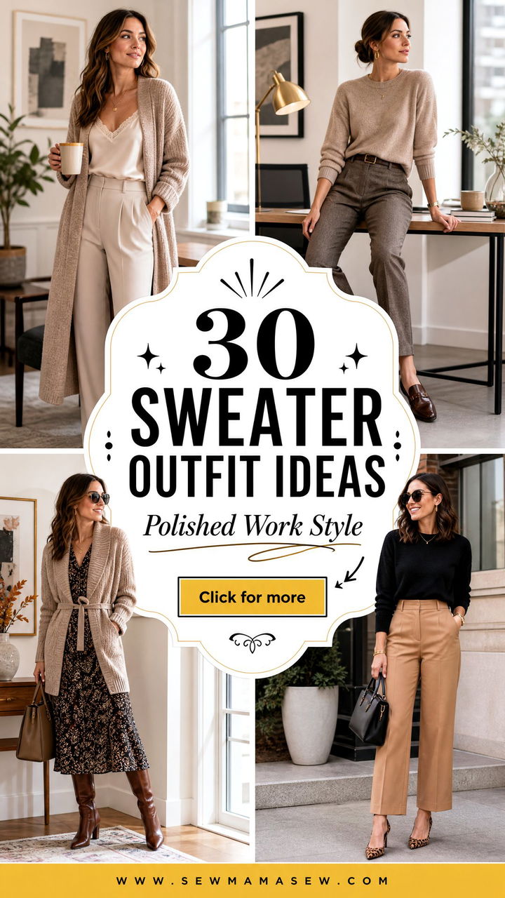 30 Sweater Outfit Ideas For Work That Feel Polished All Day - 30 Sweater Outfit Ideas For Work That Feel Polished All Day