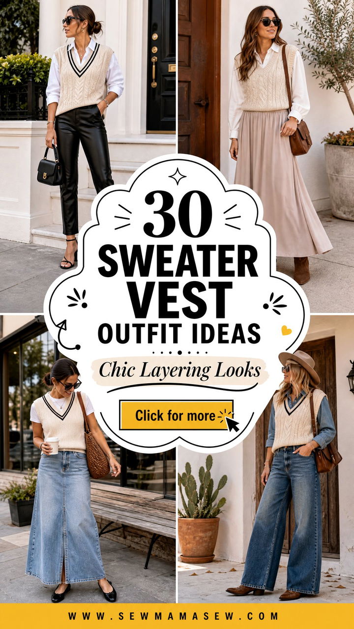 30 Sweater Vest Outfit Ideas for Women Chic Layering - 30 Sweater Vest Outfit Ideas for Women: Chic Layering