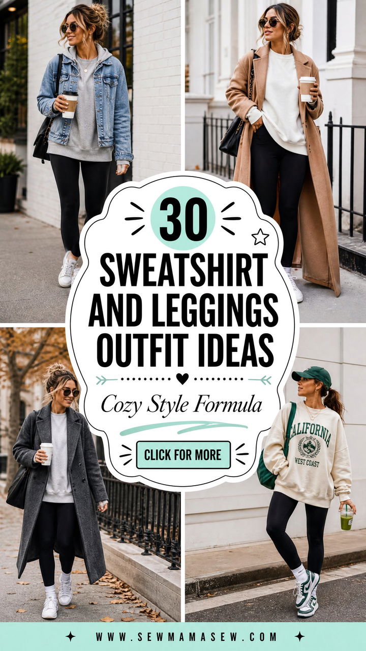 30 Sweatshirt and Leggings Outfit Ideas for Cozy Style - 30 Sweatshirt and Leggings Outfit Ideas for Cozy Style