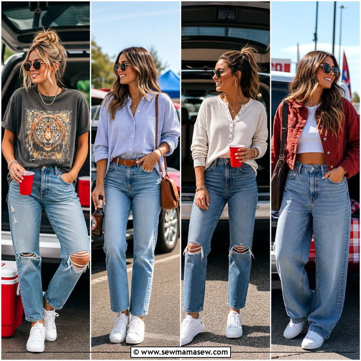 30 Tailgate Outfit Ideas With Jeans for Game Day Style