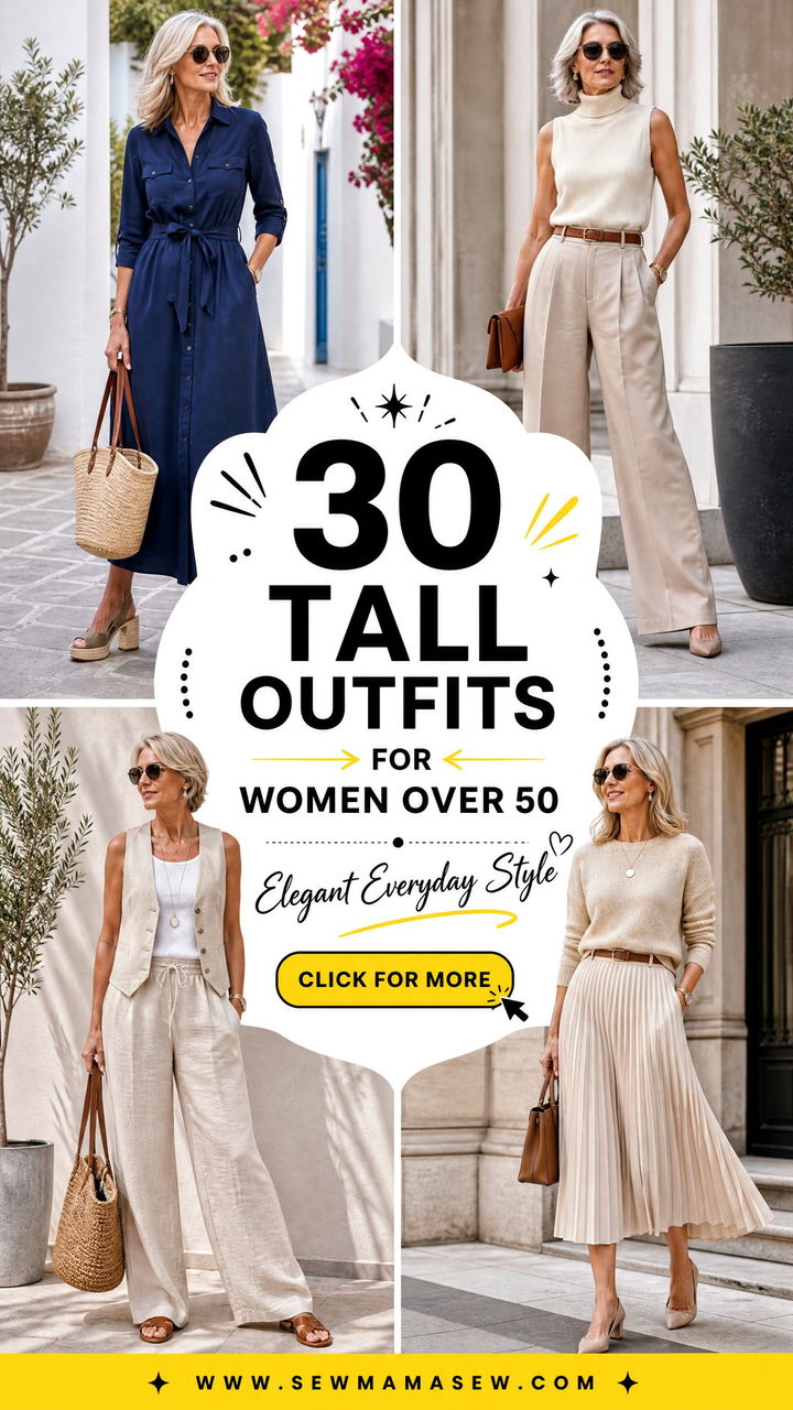 30 Tall Outfits for Women Over 50 Elegant Everyday Style - 30 Tall Outfits for Women Over 50: Elegant Everyday Style