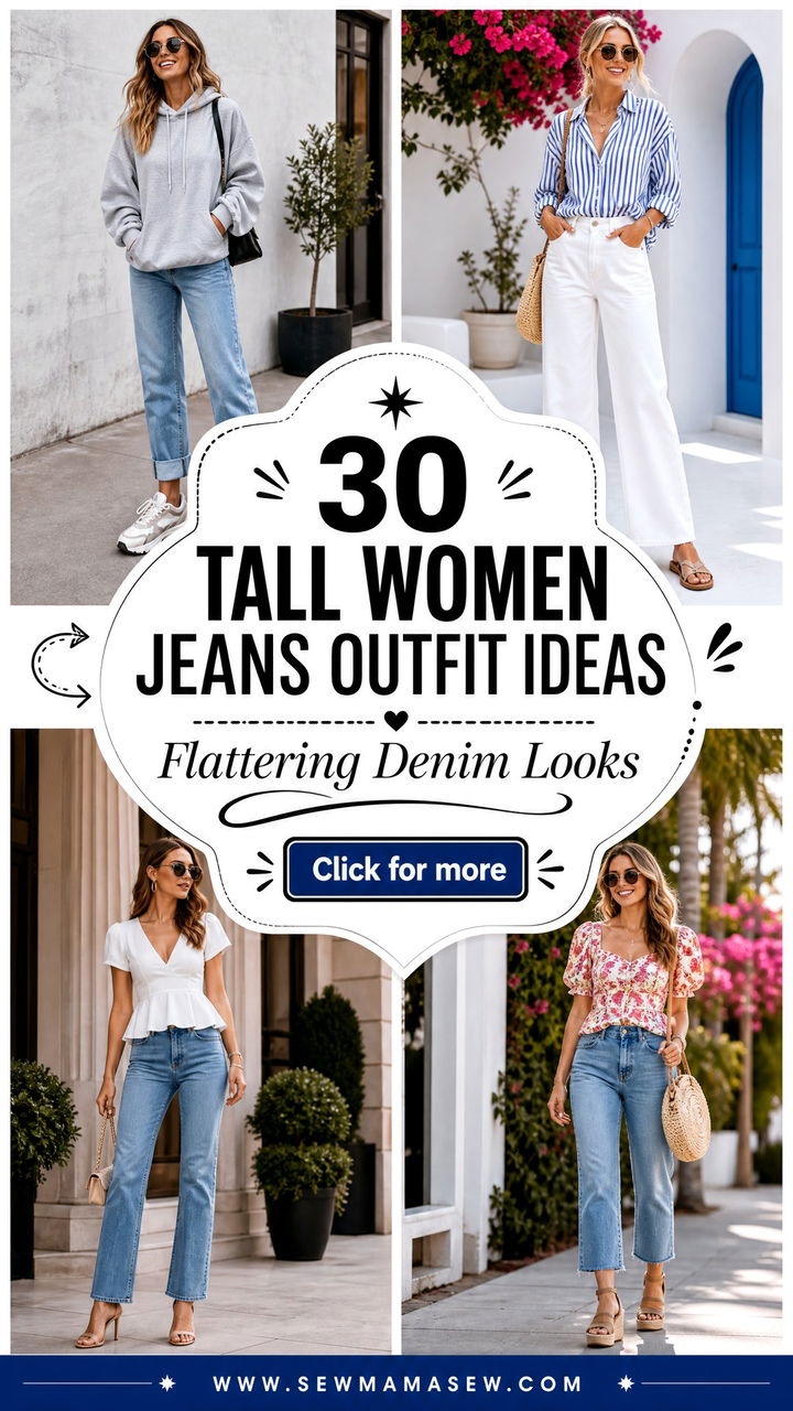 30 Tall Women Jeans Outfit Ideas for Flattering Looks - 30 Tall Women Jeans Outfit Ideas for Flattering Looks
