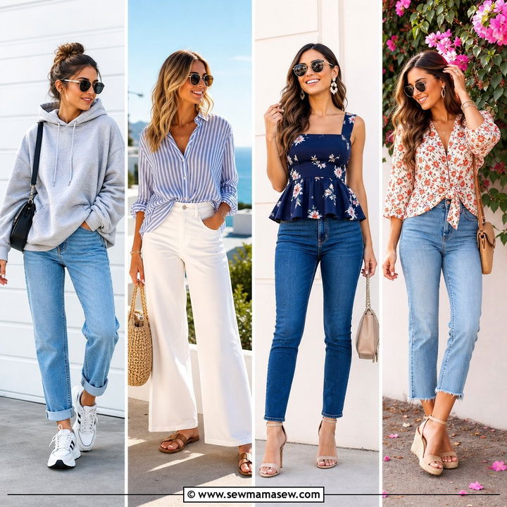 30 Tall Women Jeans Outfit Ideas for Flattering Looks
