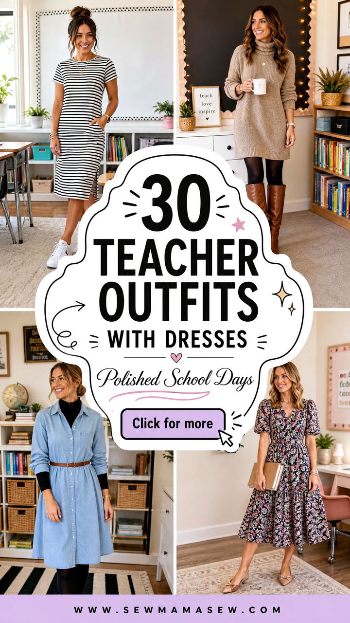 30 Teacher Outfits With Dresses for Polished School Days - 30 Teacher Outfits With Dresses for Polished School Days