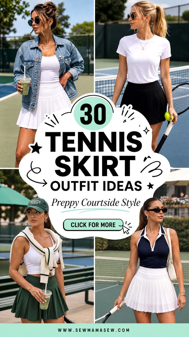 30 Tennis Skirt Outfit Ideas for Preppy Courtside Style - 30 Tennis Skirt Outfit Ideas for Preppy Courtside Style