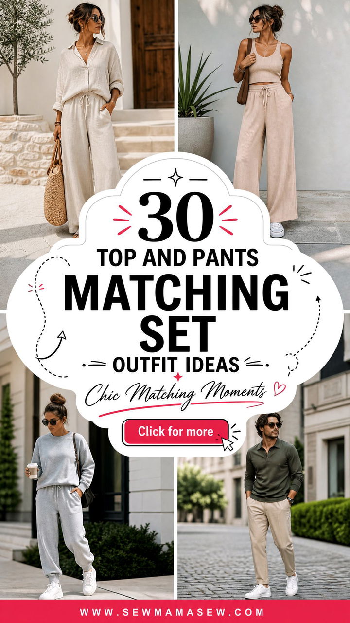 30 Top and Pants Matching Set Outfit Ideas for Chic Days - 30 Top and Pants Matching Set Outfit Ideas for Chic Days