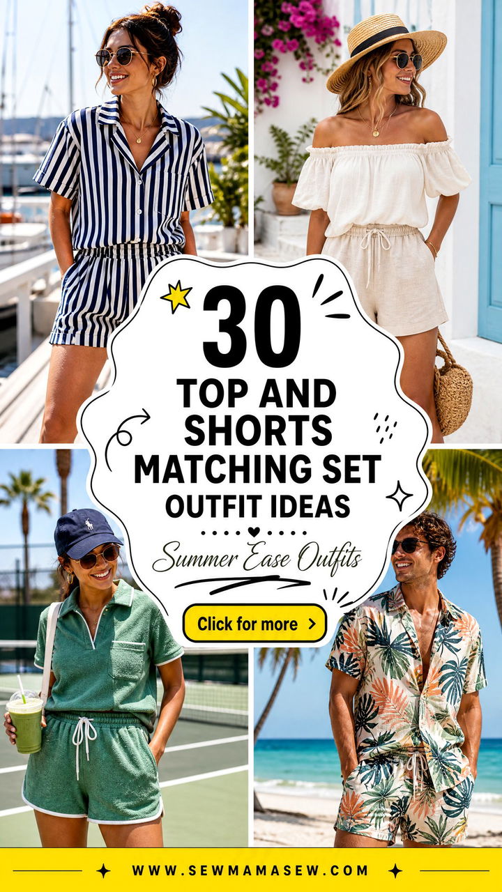 30 Top and Shorts Matching Set Outfit Ideas for Summer Ease - 30 Top and Shorts Matching Set Outfit Ideas for Summer Ease