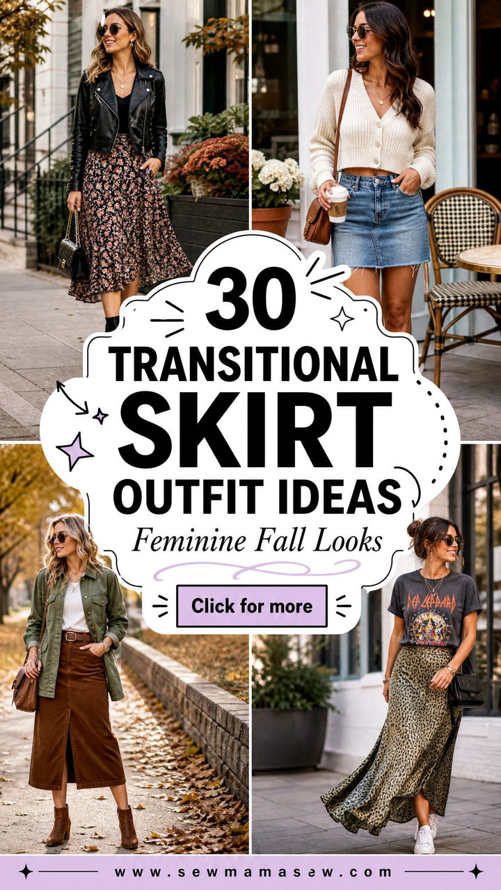 30 Transitional Skirt Outfit Ideas for Feminine Fall Looks - 30 Transitional Skirt Outfit Ideas for Feminine Fall Looks