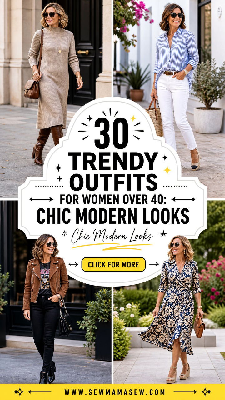 30 Trendy outfits for women over 40 Chic Modern Looks - 30 Trendy outfits for women over 40: Chic Modern Looks