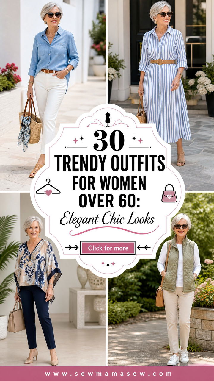 30 Trendy outfits for women over 60 Elegant Chic Looks - 30 Trendy outfits for women over 60: Elegant Chic Looks