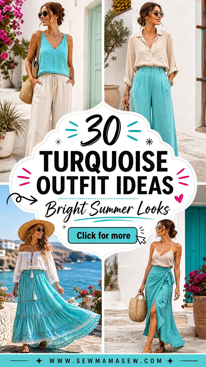 30 Turquoise outfit ideas summer Bright Looks to Try Now - 30 Turquoise outfit ideas summer: Bright Looks to Try Now