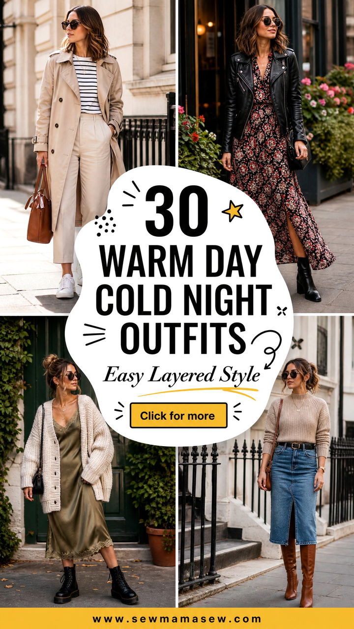 30 Warm Day Cold Night Outfits for Easy Layered Style - 30 Warm Day Cold Night Outfits for Easy Layered Style