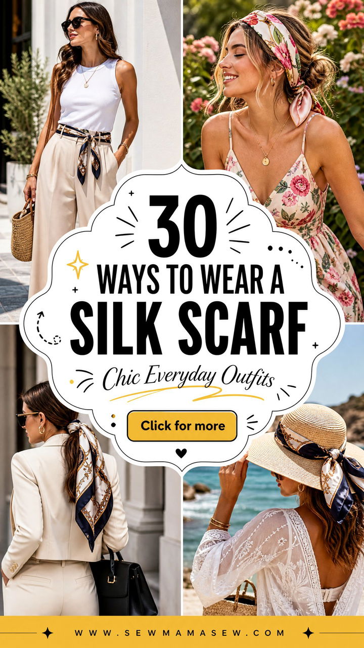 30 Ways to Wear a Silk Scarf for Chic Everyday Outfits - 30 Ways to Wear a Silk Scarf for Chic Everyday Outfits