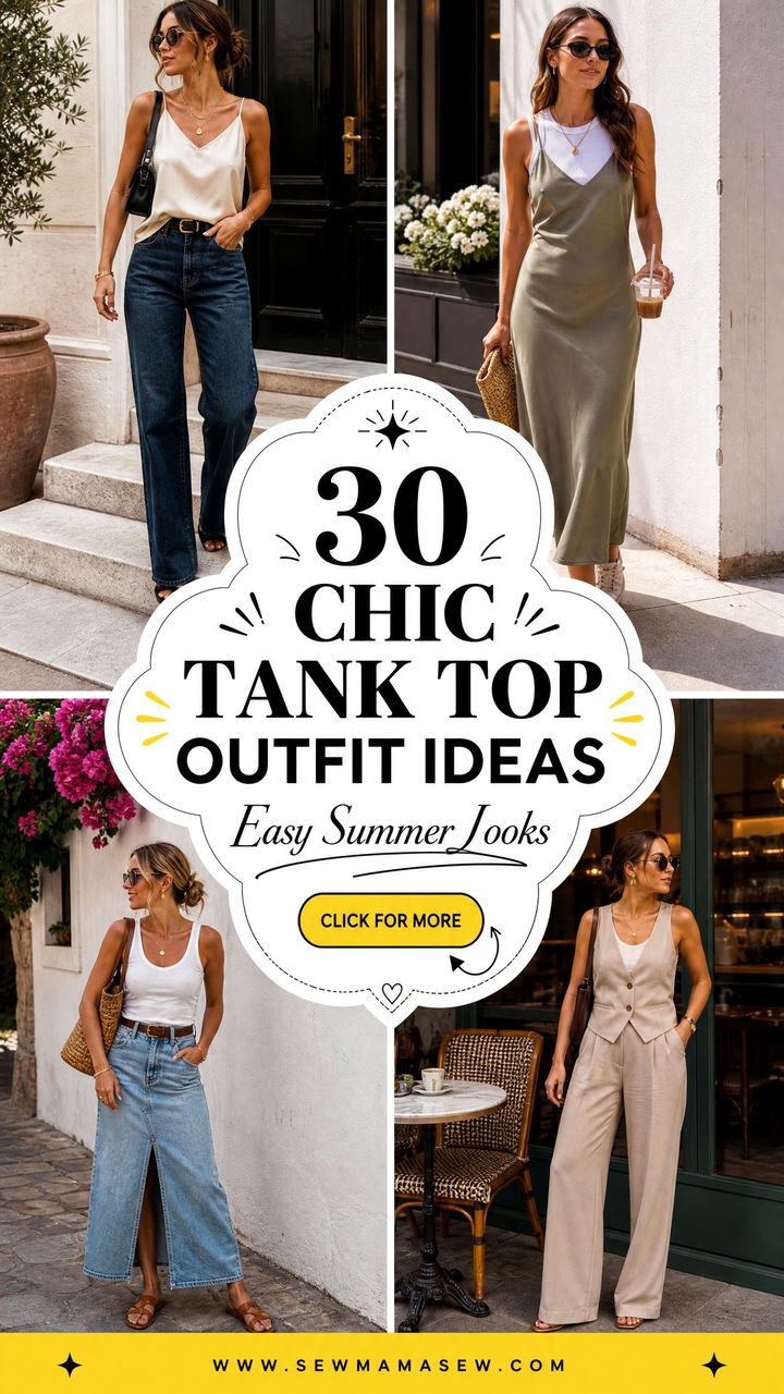 30 chic tank top outfit ideas for Easy Summer Looks Now - 30 chic tank top outfit ideas for Easy Summer Looks Now