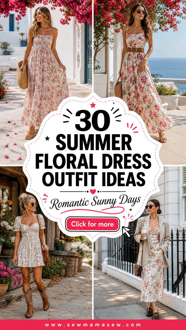 30 summer floral dress outfit ideas For Romantic Sunny Days - 30 summer floral dress outfit ideas For Romantic Sunny Days