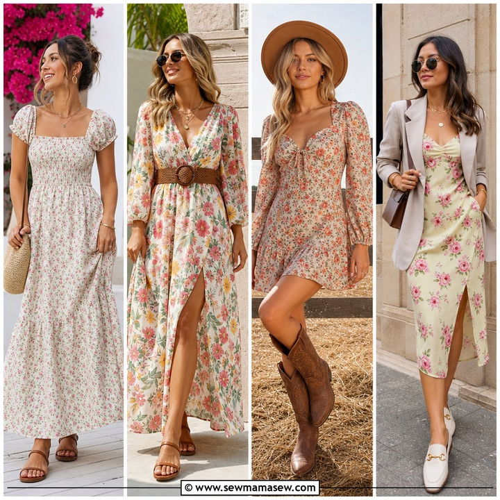 30 Summer Floral Dress Outfit Ideas for Romantic Sunny Days