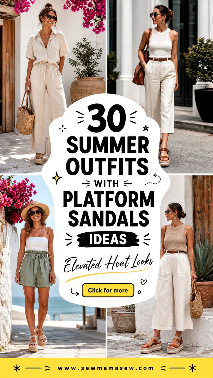 30 summer outfits with platform sandals Chic Heat Looks - 30 summer outfits with platform sandals: Chic Heat Looks