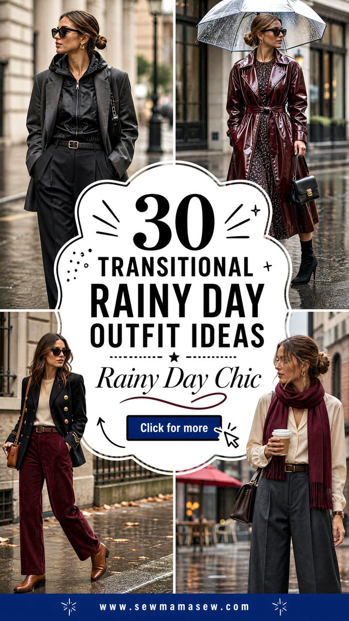 30 transitional rainy day outfit ideas to Stay Stylish - 30 transitional rainy day outfit ideas to Stay Stylish