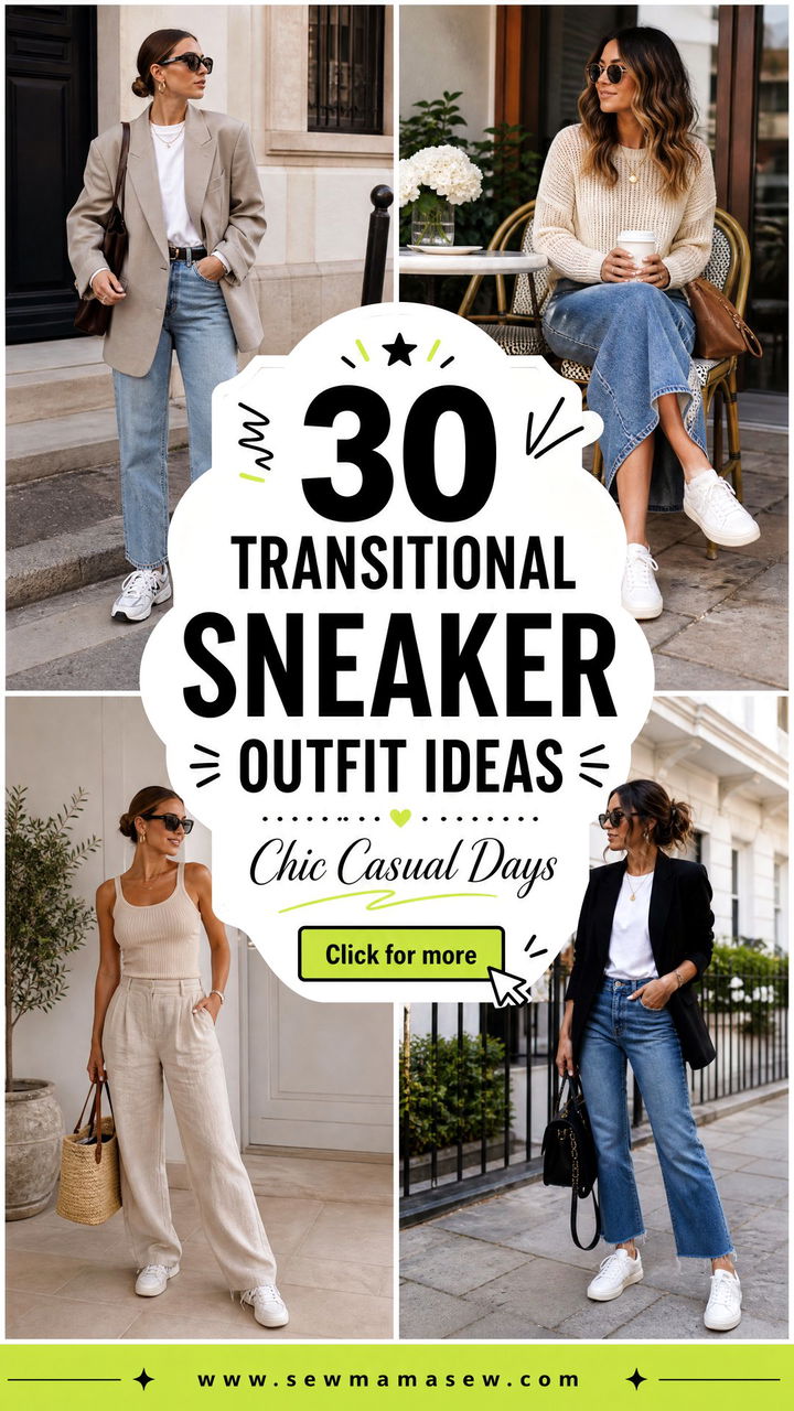 30 transitional sneaker outfit ideas for Chic Casual Days - 30 transitional sneaker outfit ideas for Chic Casual Days