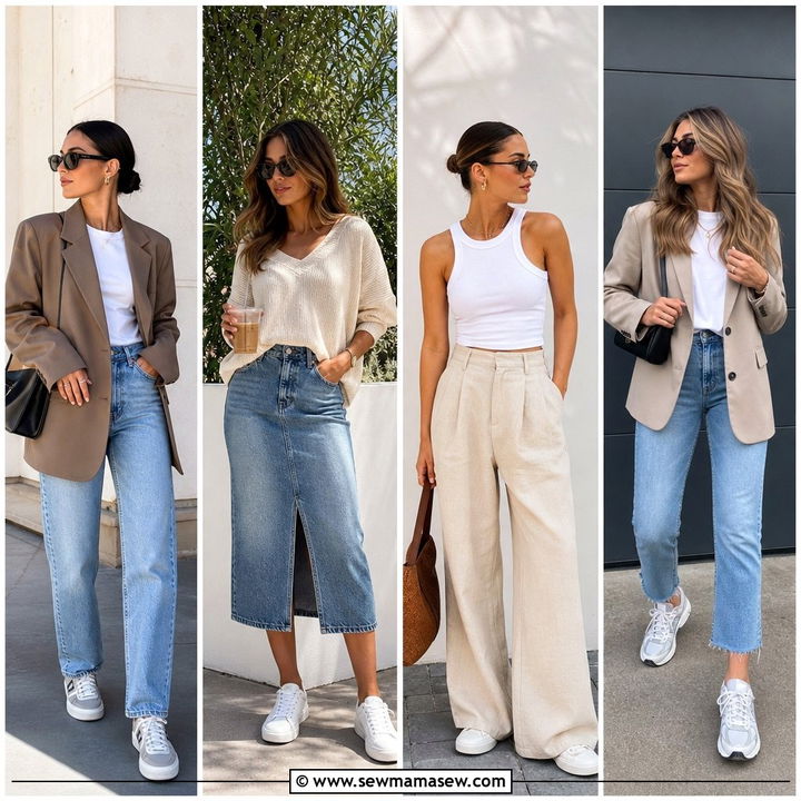 30 transitional sneaker outfit ideas for Chic Casual Days