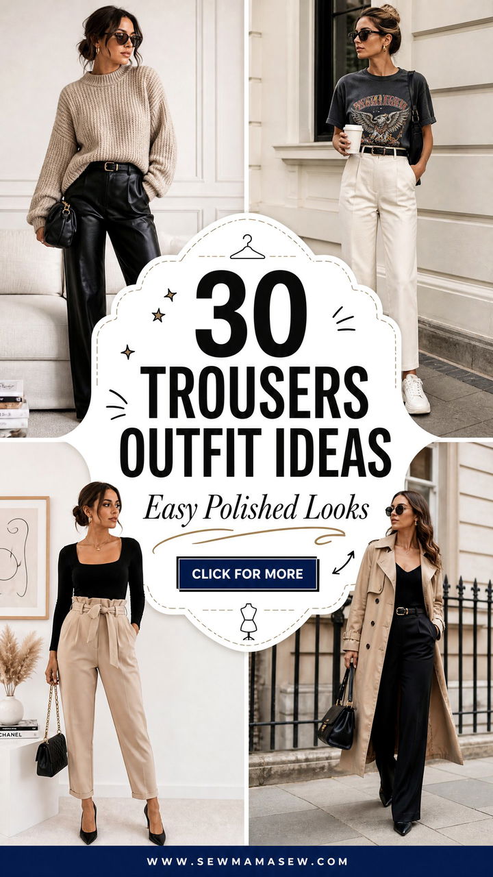 30 trousers outfit ideas for women Easy Polished Looks - 30 trousers outfit ideas for women: Easy Polished Looks