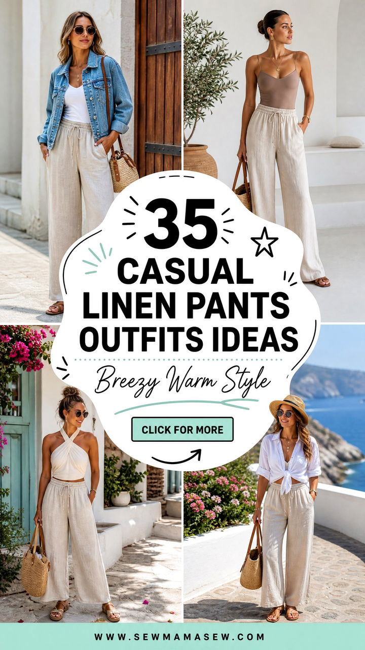 35 Casual Linen Pants Outfits for Breezy Warm-Weather Style - 35 Casual Linen Pants Outfits for Breezy Warm-Weather Style