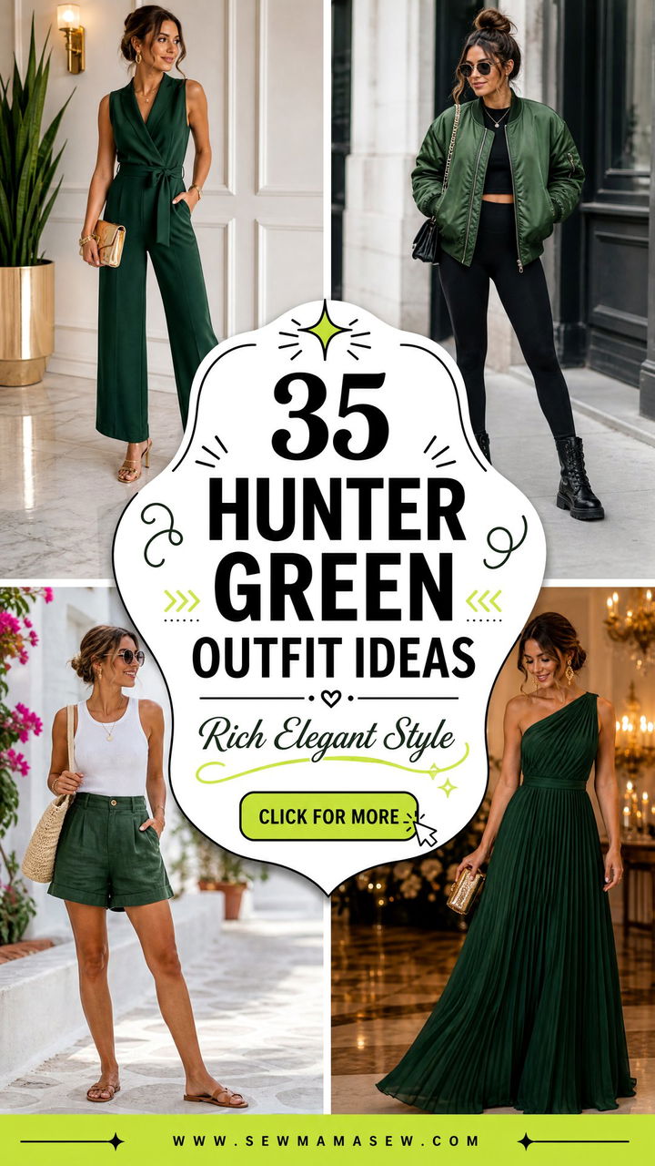 35 Hunter Green Outfit Ideas for Rich Elegant Style Now - 35 Hunter Green Outfit Ideas for Rich, Elegant Style Now