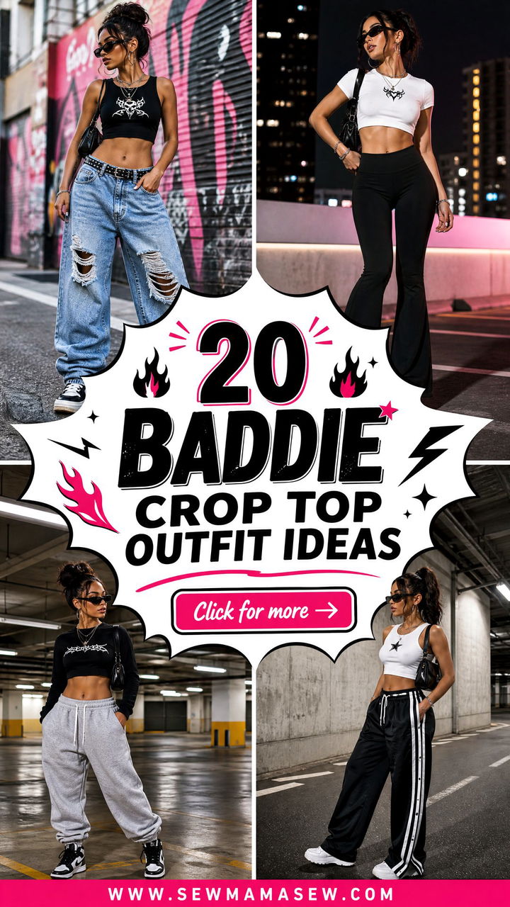 20 Baddie Crop Top Outfit Ideas for Bold Night-Out Style - 20 Baddie Crop Top Outfit Ideas for Bold Night-Out Style