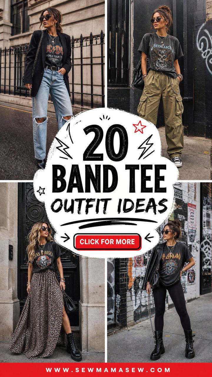 20 Band Tee Outfit Ideas for Edgy Effortless Weekend Style - 20 Band Tee Outfit Ideas for Edgy, Effortless Weekend Style