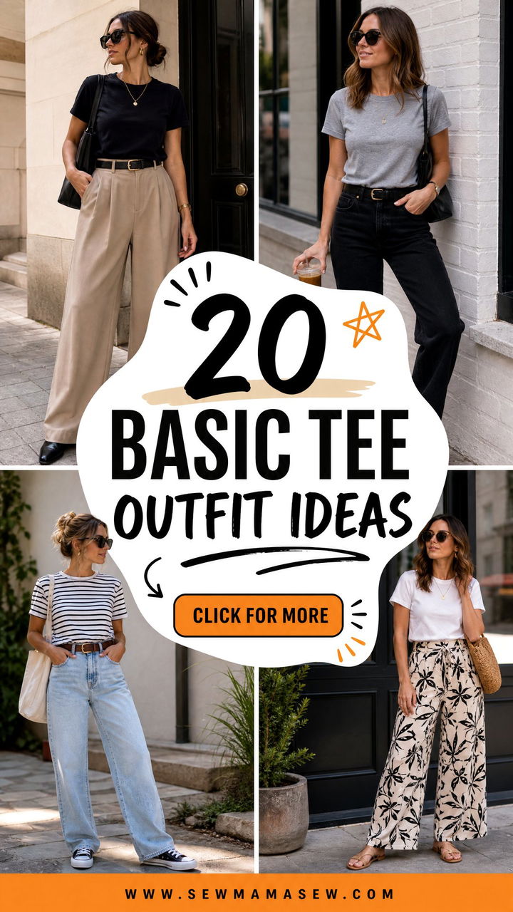 20 Basic Tee Outfit Ideas for Effortless Everyday Style - 20 Basic Tee Outfit Ideas for Effortless Everyday Style