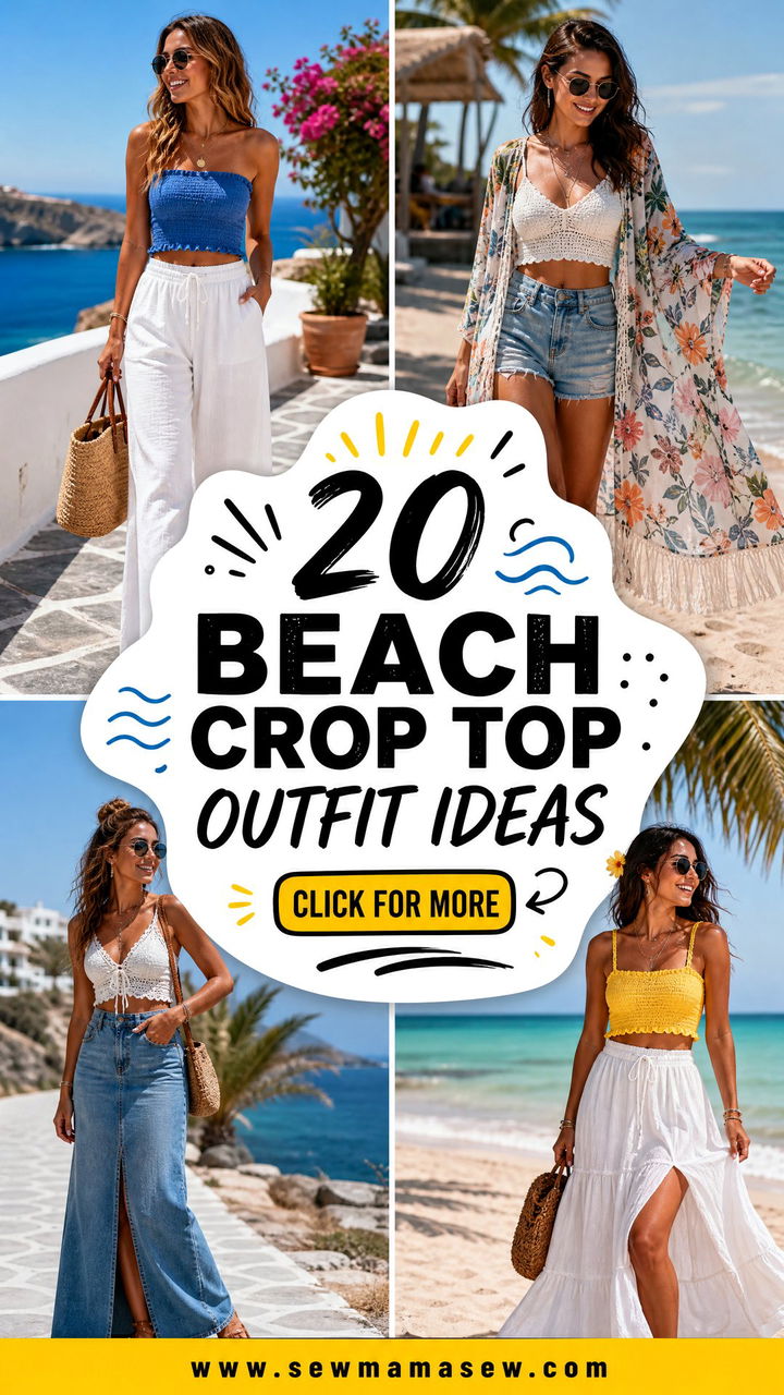 20 Beach Crop Top Outfit Ideas for Easy Chic Vacation Style - 20 Beach Crop Top Outfit Ideas for Easy, Chic Vacation Style