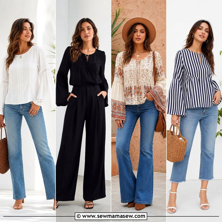 20 Bell Sleeve Top Outfit Ideas for Retro-Chic Everyday Style