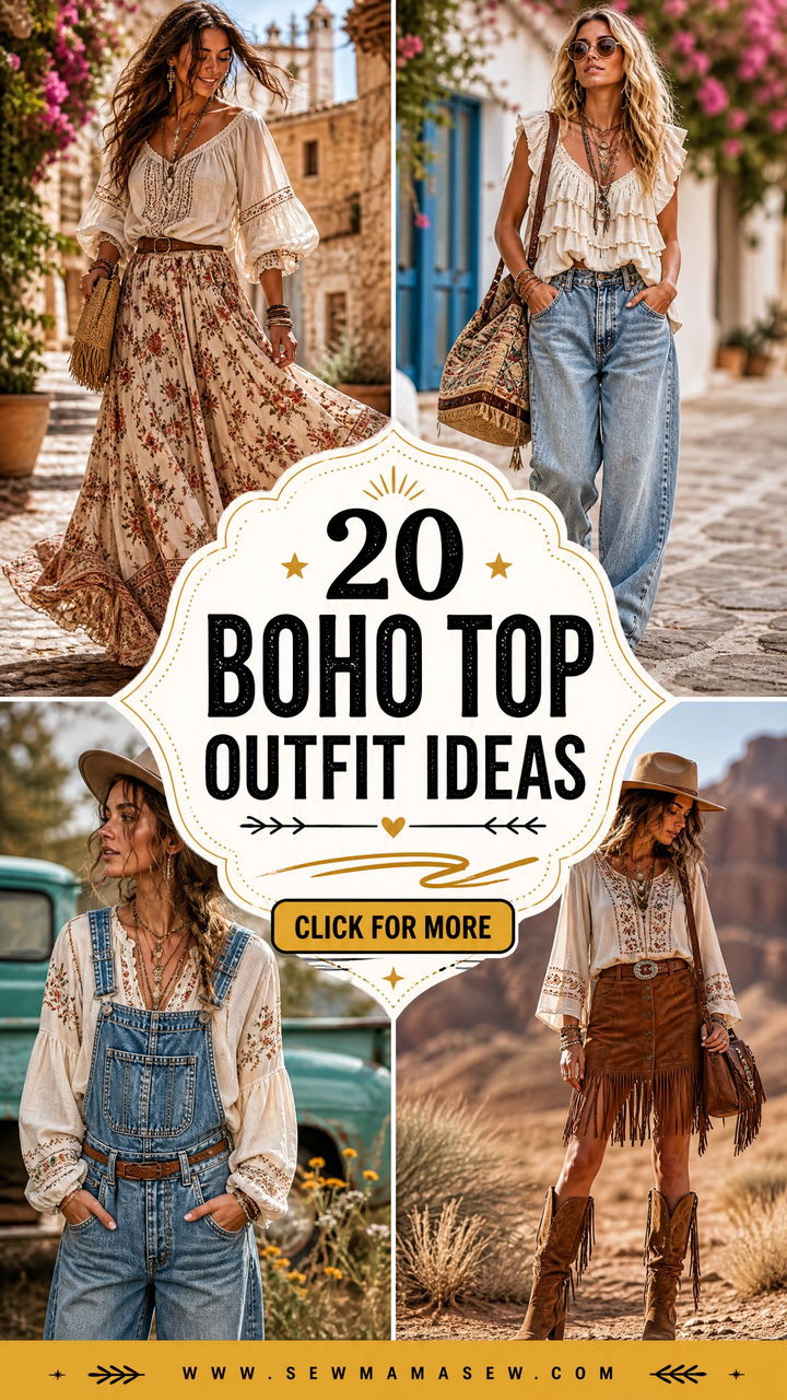 20 Boho Top Outfit Ideas for Free-Spirited Summer Style - 20 Boho Top Outfit Ideas for Free-Spirited Summer Style
